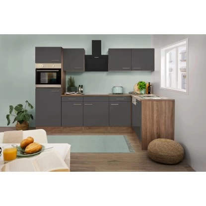 Respekta Winkelküche 280 Cm Grau-Seidenglanz Eiche-York 5 Respekta Winkelküche 280 Cm Grau-Seidenglanz Eiche-York – Bild 3