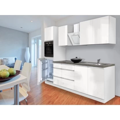 Respekta Küchenzeile GLRP270HWW Grifflos 270 Cm Weiß Hochglanz 12 Respekta Küchenzeile GLRP270HWW Grifflos 270 Cm Weiß Hochglanz – Bild 10