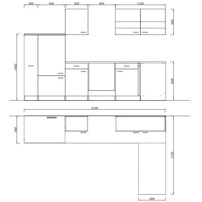 Respekta Winkelküche KBL310WWBSCG 310 X 172 Cm Weiß-Beton Optik 7 Respekta Winkelküche KBL310WWBSCG 310 X 172 Cm Weiß-Beton Optik – Bild 5