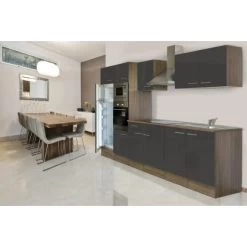 Respekta Küchenzeile KB330EYGMIGKE 330 Cm Grau Seidengl.-Eiche York Nachbildung -Küchenwerkzeug – los geht’s! eile KB330EYGMIGKE 330cm 2