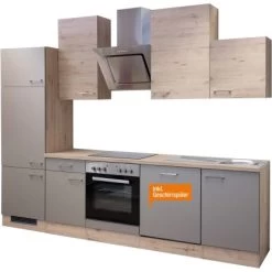 Flex-Well Exclusiv Küchenzeile Arizona 280 Cm Quarz Cubanit-San Remo Eiche Hell -Küchenwerkzeug – los geht’s! g2802301015gsparizonafrei