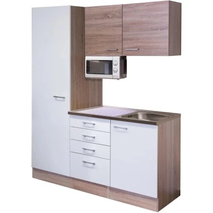 Flex-Well Singleküche 150 Cm Florida Weiß-Sonoma Eich 4 Flex-Well Singleküche 150 Cm Florida Weiß-Sonoma Eich – Bild 2