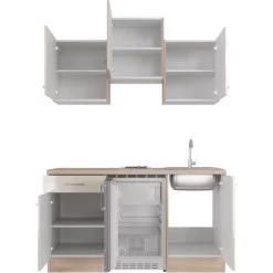 Flex-Well Exclusiv Singleküche Orlando 150 Cm Kaschmir Glanz - Sonoma Eiche -Küchenwerkzeug – los geht’s! lando NepalG1501001000open