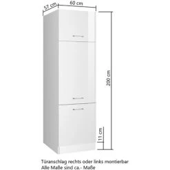 Held Möbel Kühlschrankumbauschrank Mailand 60 Cm Hochglanz Weiß/Weiß -Küchenwerkzeug – los geht’s! obi 100