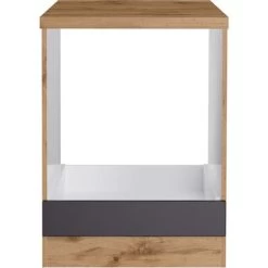 Held Möbel Herdumbauschrank Turin 60 Cm Graphit/Wotaneiche