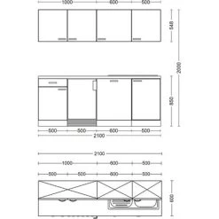 Flex-Well Exclusiv Büroküche Morena 210 Cm Basaltgrau Matt-San Remo Eiche Hell -Küchenwerkzeug – los geht’s! obi 138