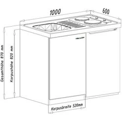 Respekta Küchenzeile MK100ESS 100 Cm Schwarz-Eiche Sägerau Nachbildung -Küchenwerkzeug – los geht’s! obi 177