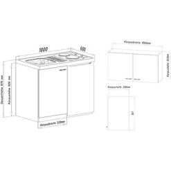 Respekta Miniküche MK100ESROSC 100 Cm Rot-Eiche Sägerau Nachbildung -Küchenwerkzeug – los geht’s! obi 185