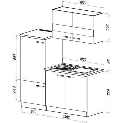 Respekta Miniküche KB160ESWMI 160 Cm Weiß-Eiche Sonoma Nachbildung Mikrowelle 5 Respekta Miniküche KB160ESWMI 160 Cm Weiß-Eiche Sonoma Nachbildung Mikrowelle – Bild 3