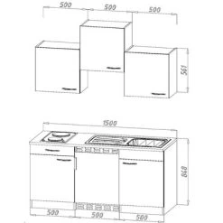 Respekta Küchenzeile KB150EYSC 150 Cm Schwarz-Eiche York Nachbildung -Küchenwerkzeug – los geht’s! obi 210