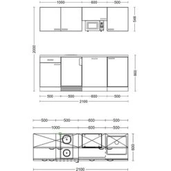 Flex-Well Exclusiv Büroküche Valero 210 Cm Hochglanz Weiß-Sonoma Eiche -Küchenwerkzeug – los geht’s! obi 219