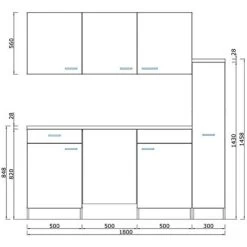 Respekta Küchenzeile KB180ESR 180 Cm Rot-Eiche Sonoma Sägerau Nachbildung -Küchenwerkzeug – los geht’s! obi 224