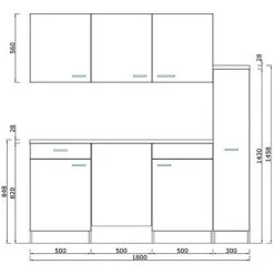 Respekta Küchenzeile KB180ESRMI 180 Cm Rot-Eiche Sägeräu Nachbildung -Küchenwerkzeug – los geht’s! obi 232