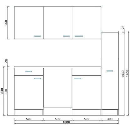 Respekta Küchenzeile KB180WWBMIG 180 Cm Weiß-Beton Optik 5 Respekta Küchenzeile KB180WWBMIG 180 Cm Weiß-Beton Optik – Bild 3