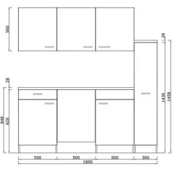 Respekta Küchenzeile KB180EYSMI 180 Cm Schwarz-Eiche York Nachbildung -Küchenwerkzeug – los geht’s! obi 278