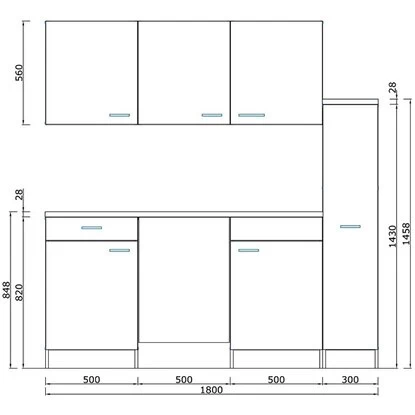 Respekta Economy Küchenzeile KB180BBC 180 Cm Buche 5 Respekta Economy Küchenzeile KB180BBC 180 Cm Buche – Bild 3