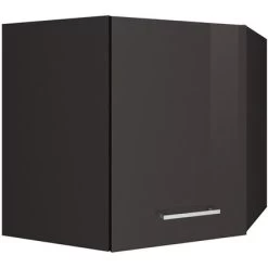 Held Möbel Küchen-Eck-Hängeschrank Mailand 60 Cm Hochglanz Graphit/Graphit