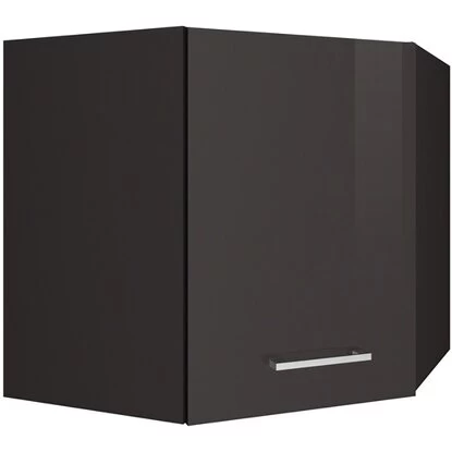 Held Möbel Küchen-Eck-Hängeschrank Mailand 60 Cm Hochglanz Graphit/Graphit 3 Held Möbel Küchen-Eck-Hängeschrank Mailand 60 Cm Hochglanz Graphit/Graphit