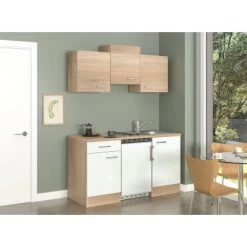 Flex-Well Classic Singleküche Florida 150 Cm Weiß - Sonoma Eiche